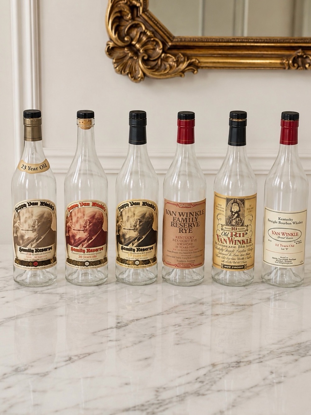 Rye & Bourbon Decorative Empty Bottles - Clear